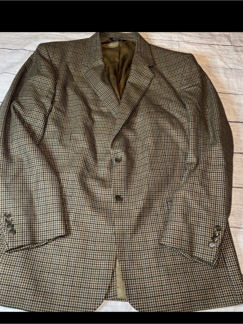 Evan Picone Lambswool Brown Blazer 46 Long Sport Coat Jacket